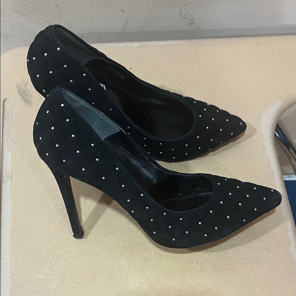 Charles David Black Studded Heels